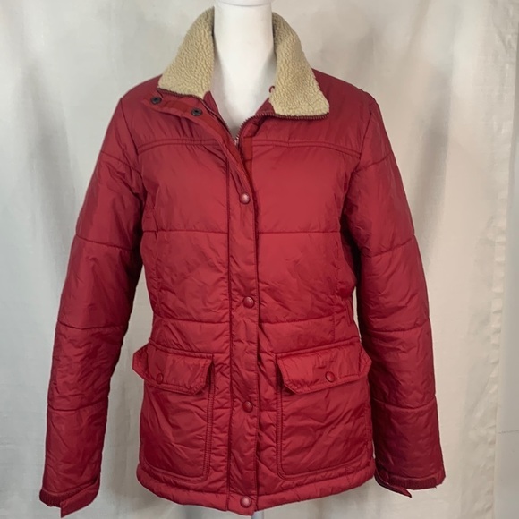 Lands’ End Cranberry Winter Puffer Coat - Picture 1 of 16